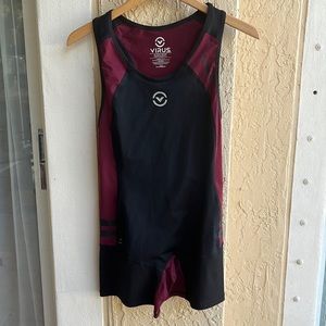 Virus Weightlifting Singlet Burgundy/Black Size XL